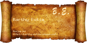 Barthy Eutim névjegykártya